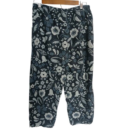 5 for $40 Fresh Produce Navy Floral Print Pull-on Pants Cargo Style L - Picture 6 of 7